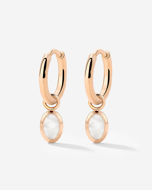 Mother of Pearls Hoop Set Oro Rosa