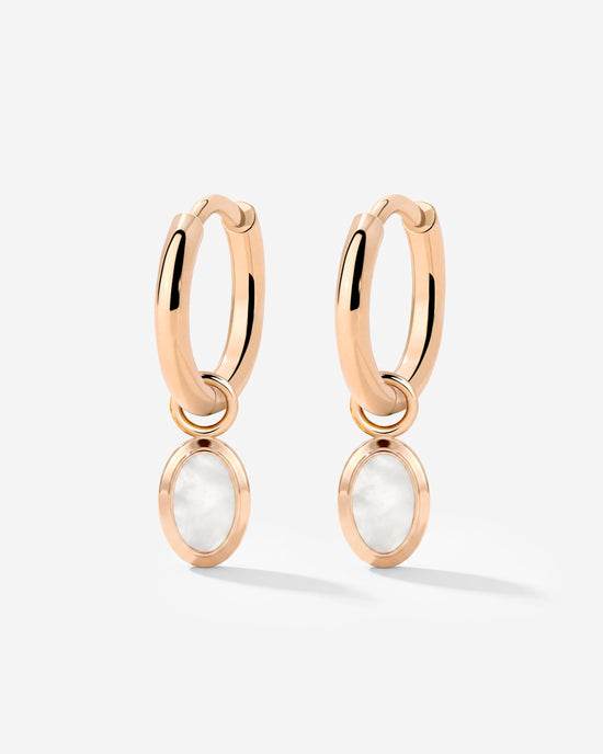 Mother of Pearls Hoop Set Oro Rosa