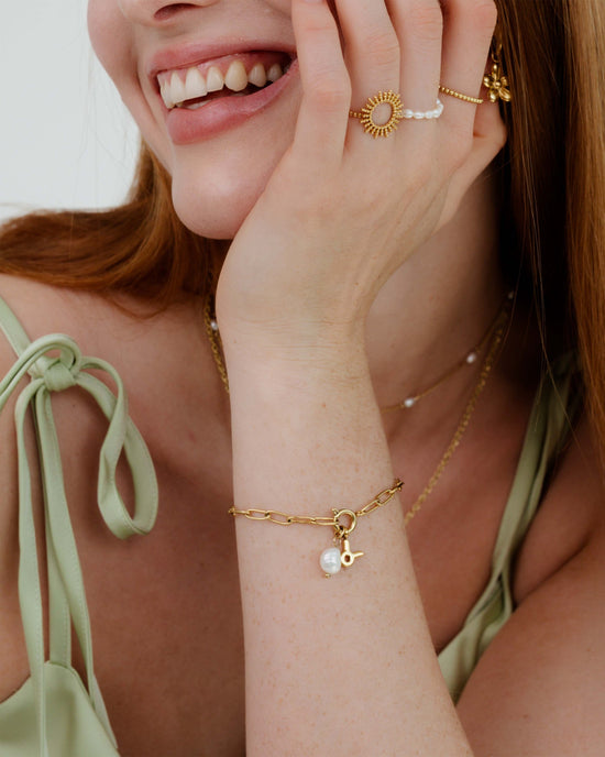 Oval Links Charm Bracciale Set