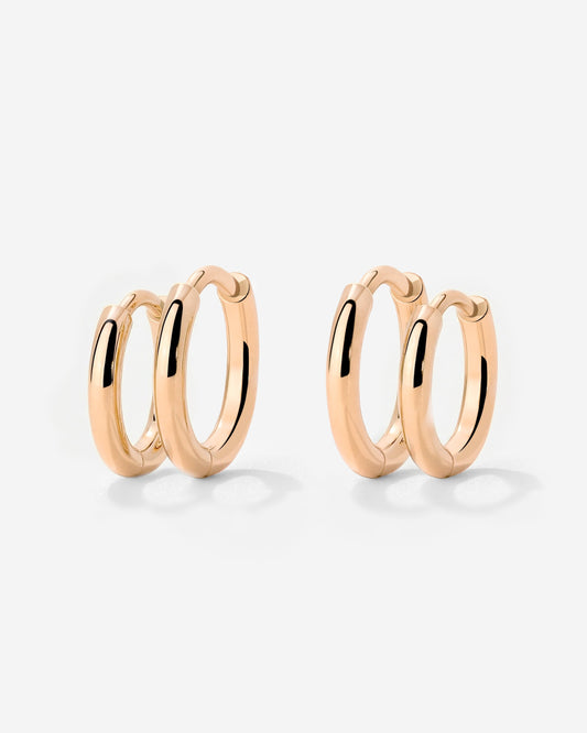 Clean Hoop Set Small Oro Rosa