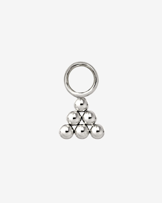 Tiny Beads Twisted Hoop Set Small Argento