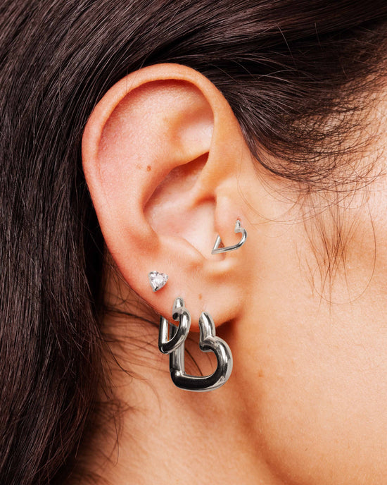 Phat Heart Hoops Small Argento