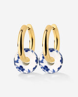 Chunky Flower Tile Hoop Set Medium Oro