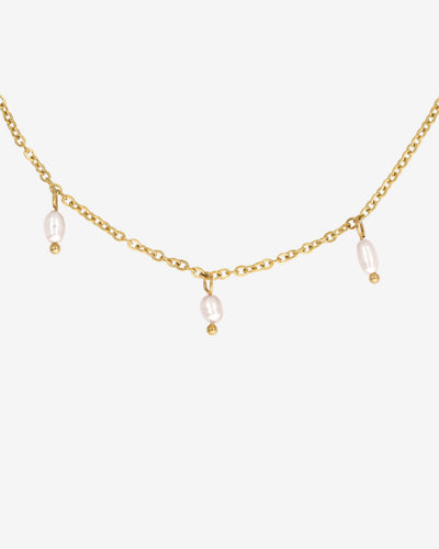 Perla Blanco Choker Oro