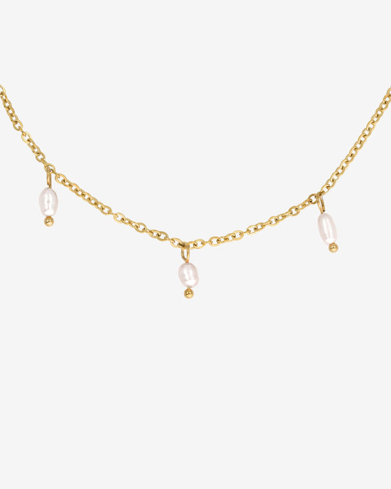 Perla Blanco Choker Oro