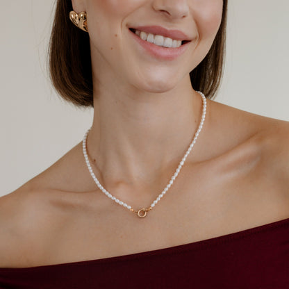 Pearly Charm Collana Oro Rosa