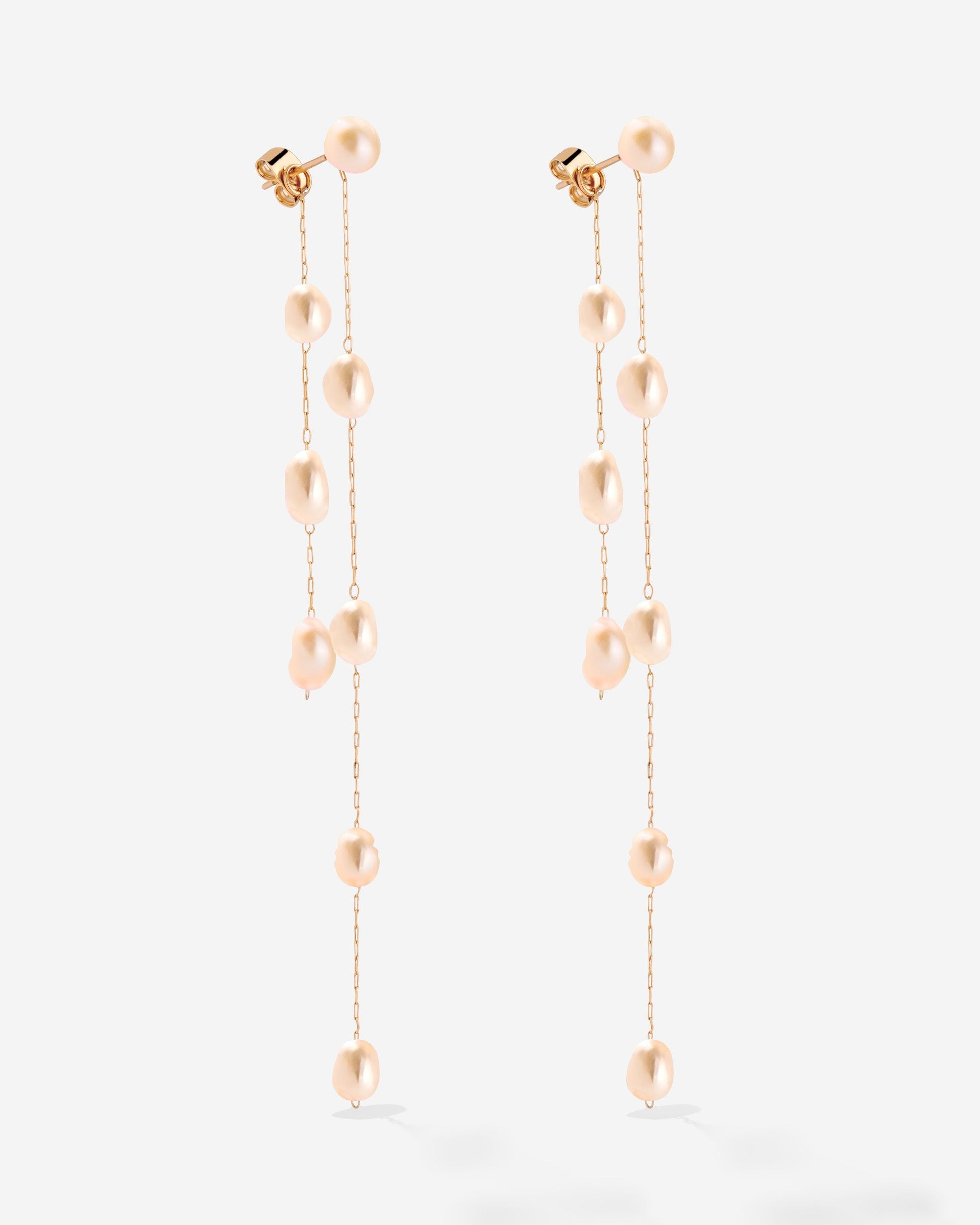 Blush Pearl Fall Orecchini Oro Rosa