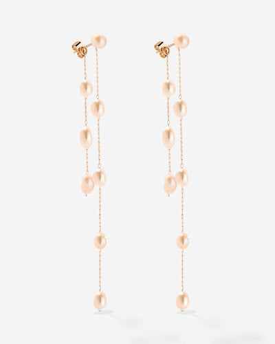 Blush Pearl Fall Orecchini Oro Rosa