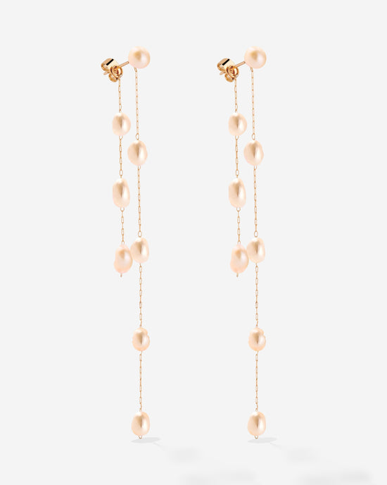 Blush Pearl Fall Orecchini Oro Rosa