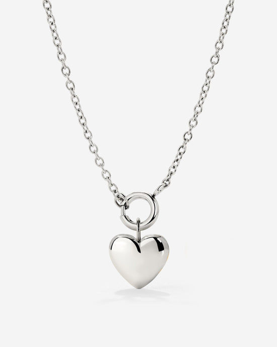 Lovely Heart Classic Chain Collana Set Argento