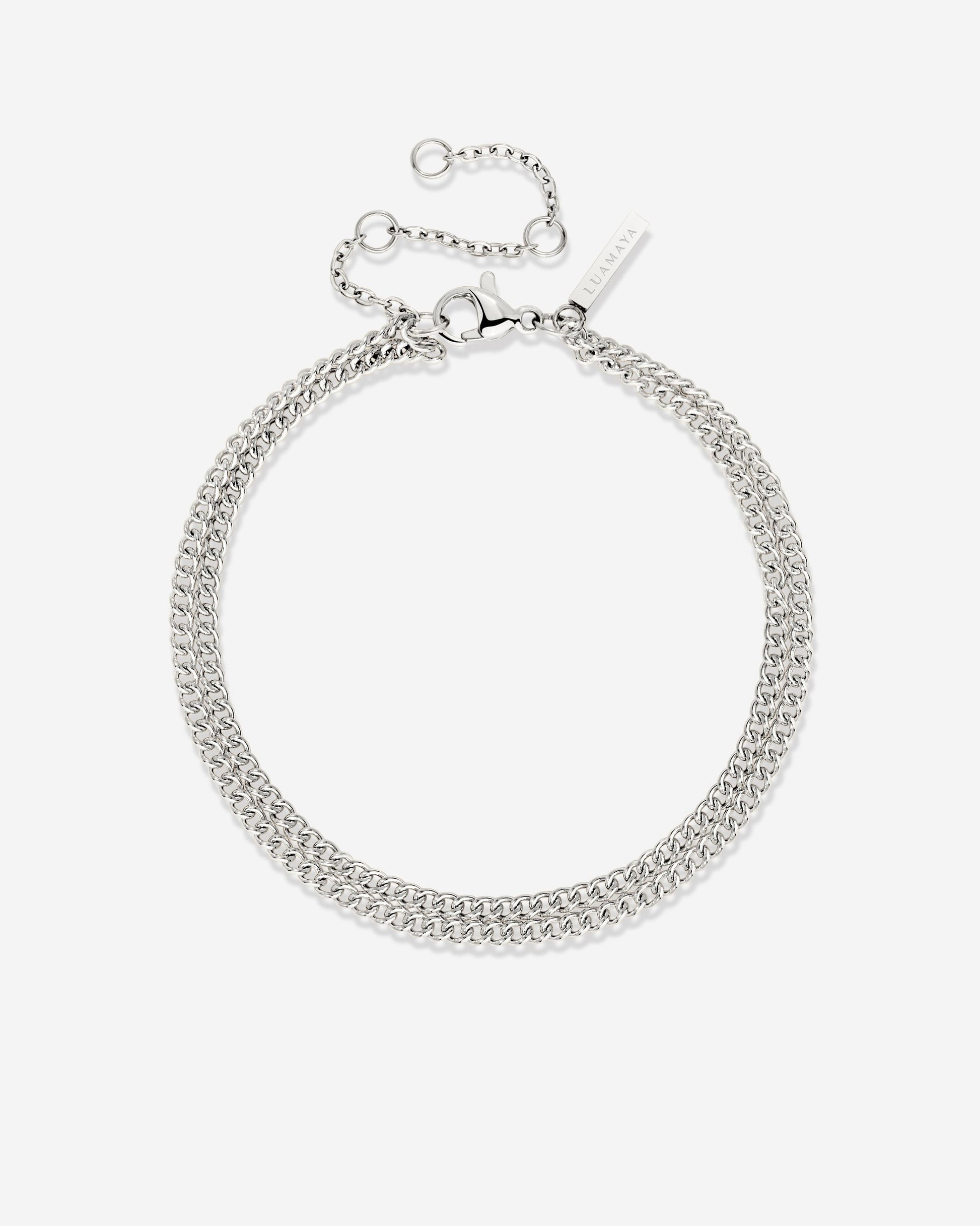 Curb Chain Double Bracciale Argento
