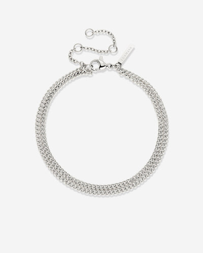 Curb Chain Double Bracciale Argento
