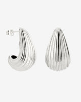 Textured Droplet Orecchini Large Argento