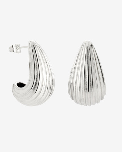 Textured Droplet Orecchini Large Argento
