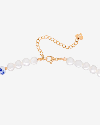 Flower Tile Pearl Collana Oro Rosa