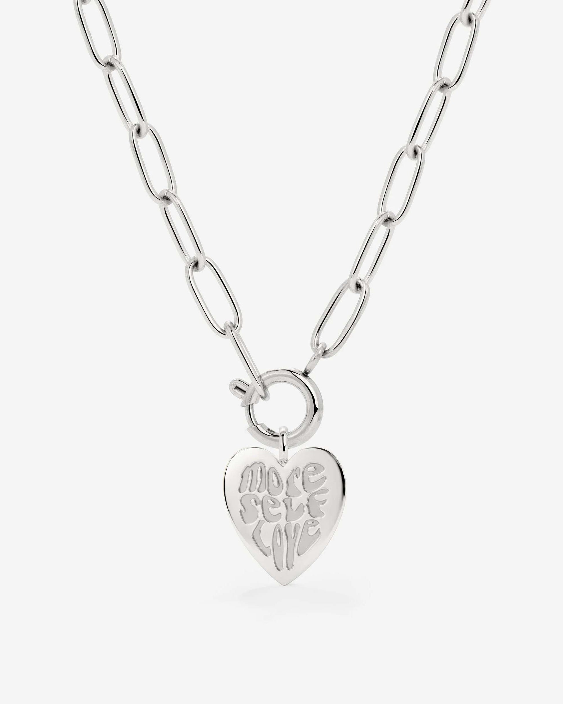 More Self-Love Oval Links Collana Set Argento