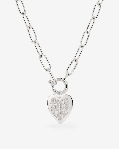More Self-Love Oval Links Collana Set Argento