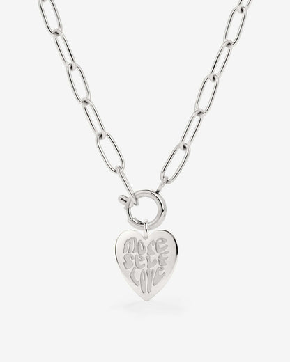 More Self-Love Oval Links Collana Set Argento