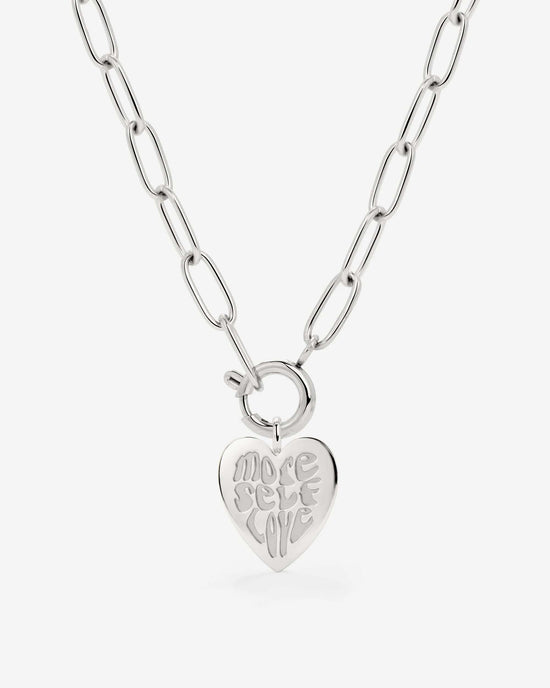 More Self-Love Oval Links Collana Set Argento