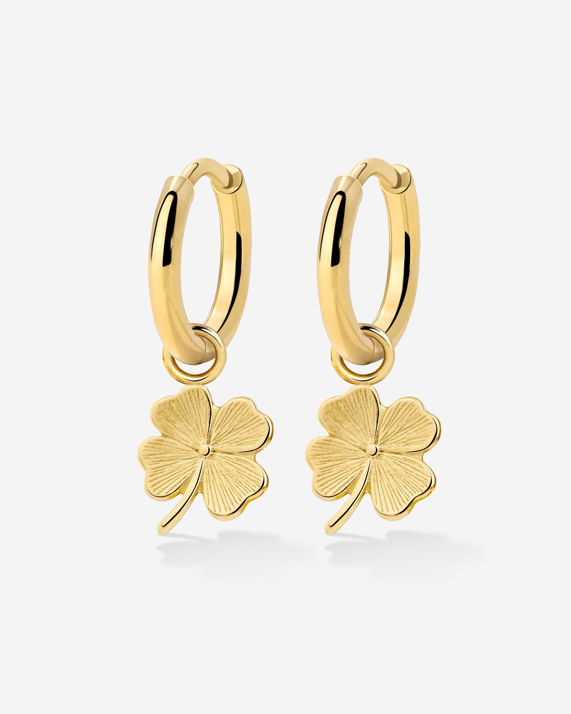 Lucky Clover Hoop Set Small Oro