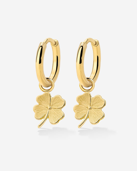 Lucky Clover Hoop Set Small Oro