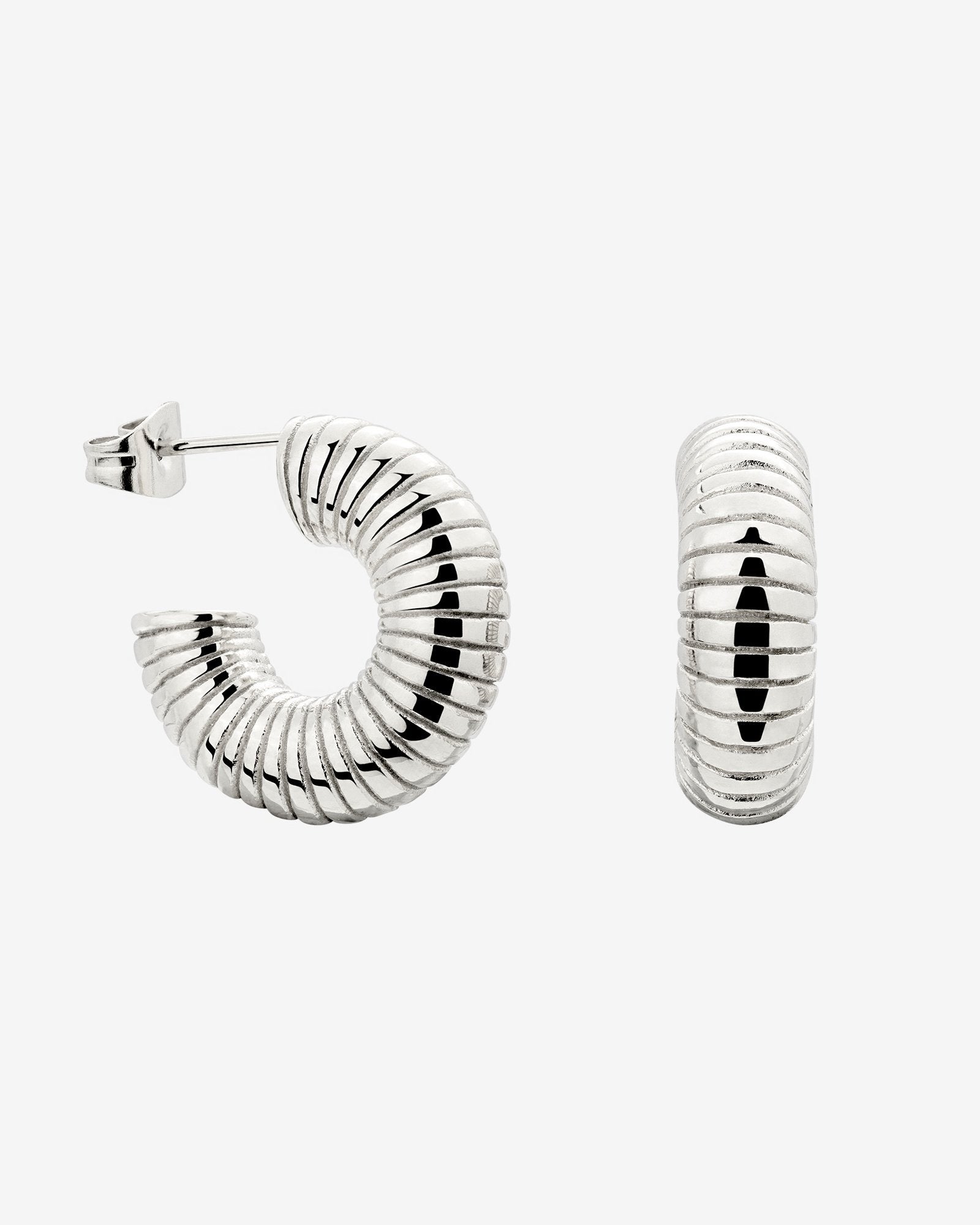 Spiral of Love Hoop Studs Small Argento