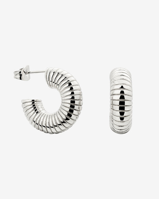 Spiral of Love Hoop Studs Small Argento