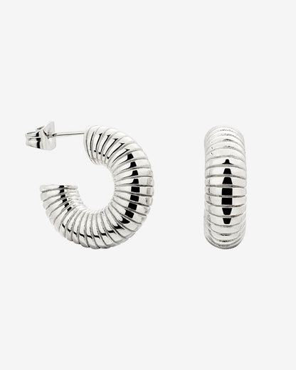 Spiral of Love Hoop Studs Small Argento