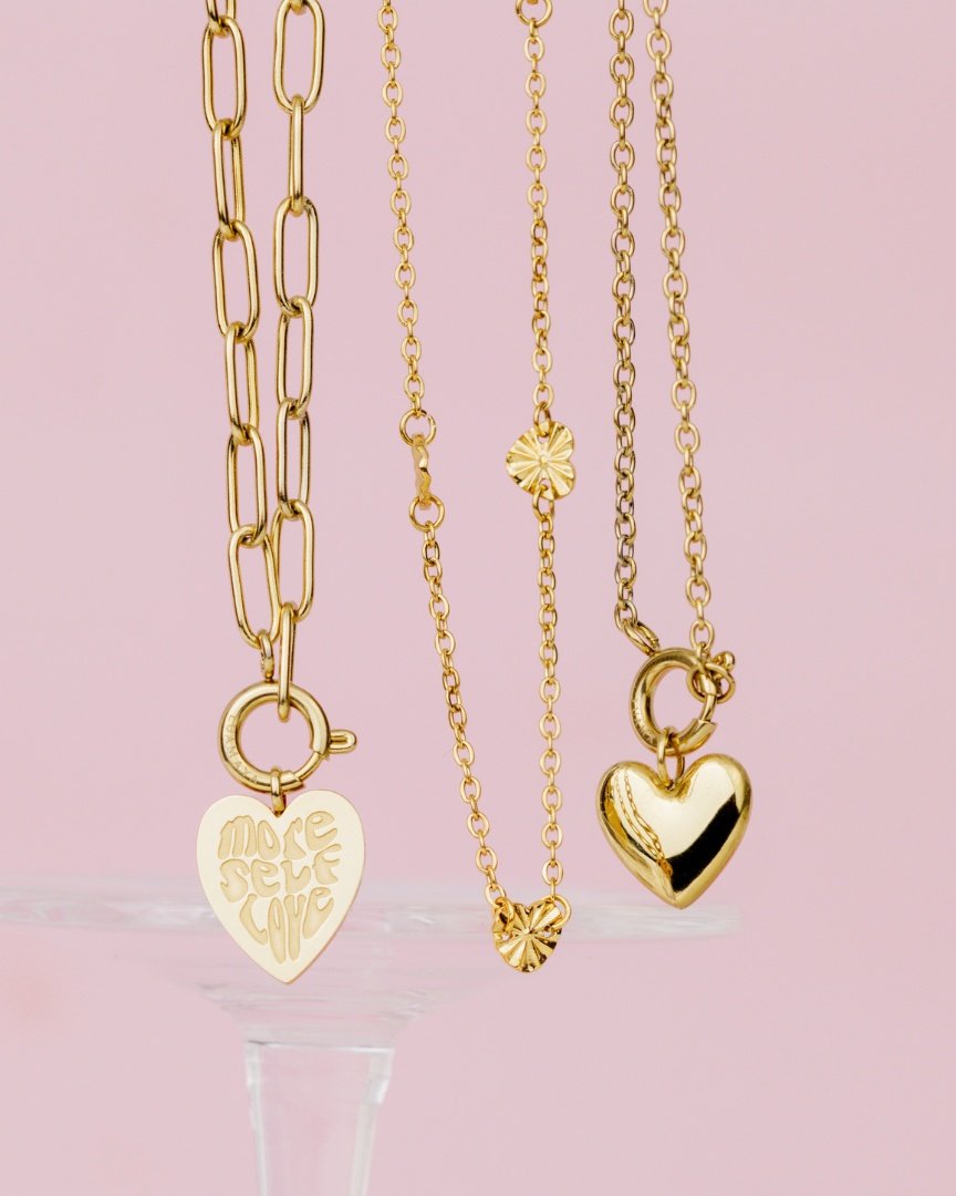 More Self-Love Oval Links Collana Set Oro