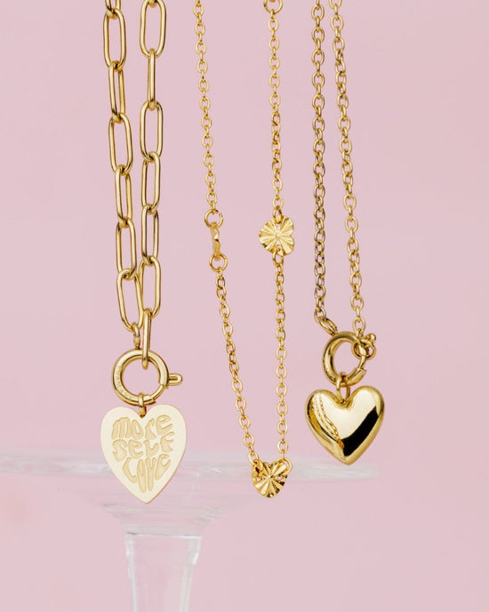 More Self-Love Oval Links Collana Set Oro