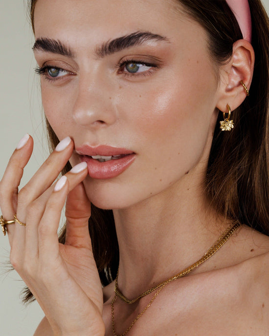 Eternal Bloom Hoop Set Small Oro