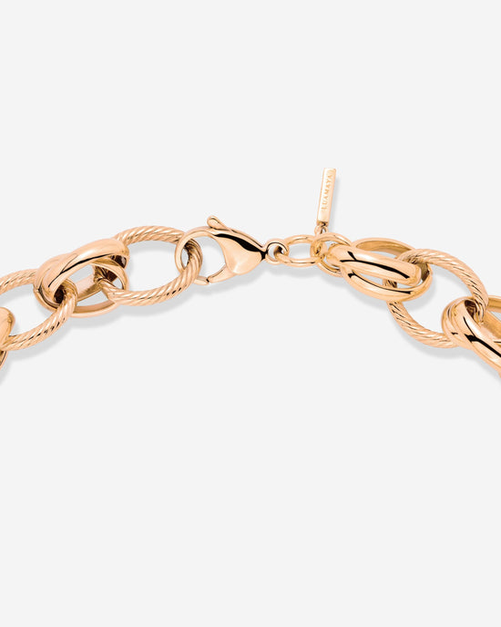 Chunky Twisted Links Collana Oro Rosa