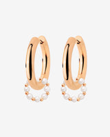 Chunky Pearl 'n' Beads Hoop Set Medium Oro Rosa