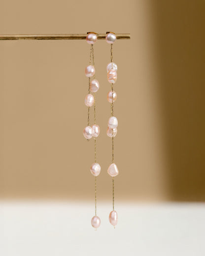 Blush Pearl Fall Orecchini Argento