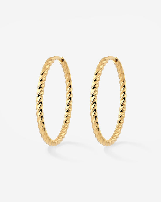 Twisted Hoops Large Oro