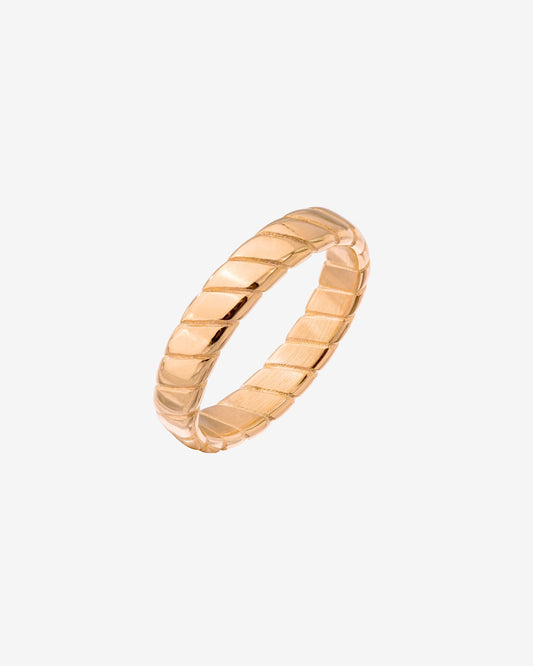 Flat Stripe Anello Oro Rosa