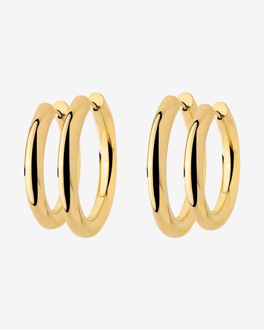 Chunky Lover Hoop Set Medium Oro