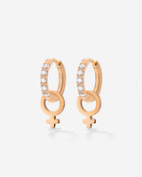 Female Icon Glimmer Hoop Set Baby Oro Rosa