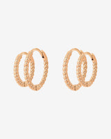 Twisted Hoop Set Small Oro Rosa