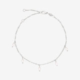 Perla Blanco Cavigliera Argento