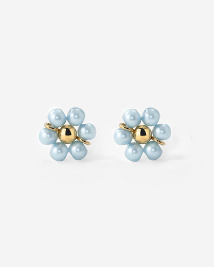 Forever Blue Daisy Orecchini Oro