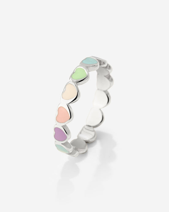 Pastel Hearts Anello Argento