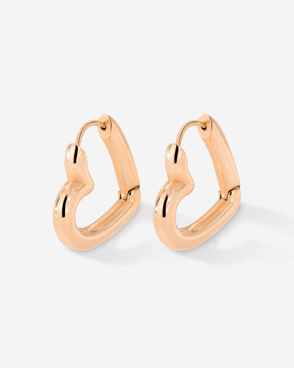 Phat Heart Hoops Large Oro Rosa