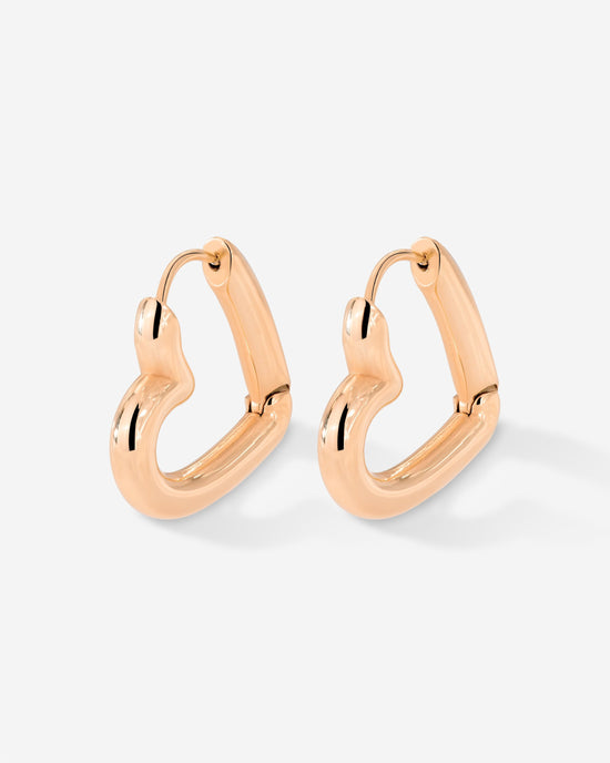 Phat Heart Hoops Large Oro Rosa