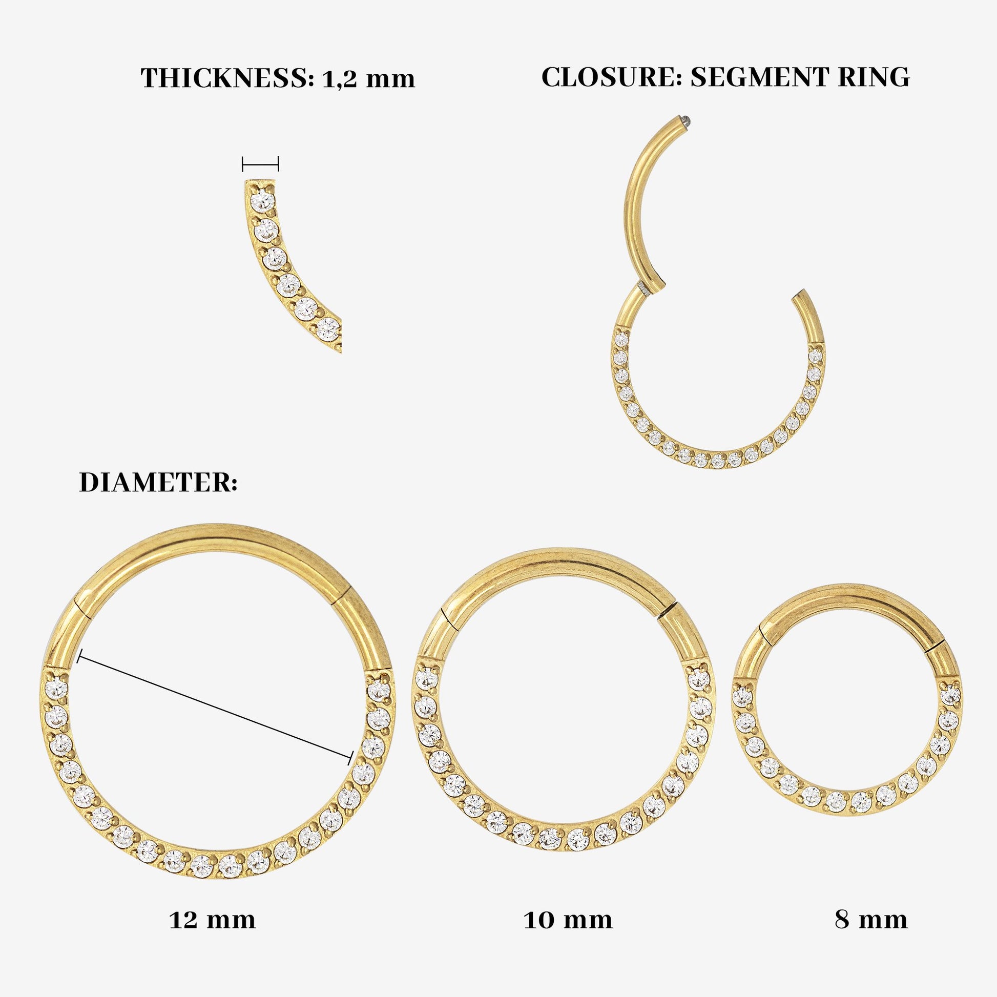 Radiant Click Piercing Gold