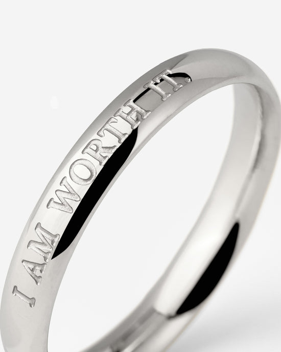 I am worth it Anello Argento