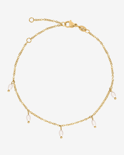 Perla Blanco Cavigliera Oro
