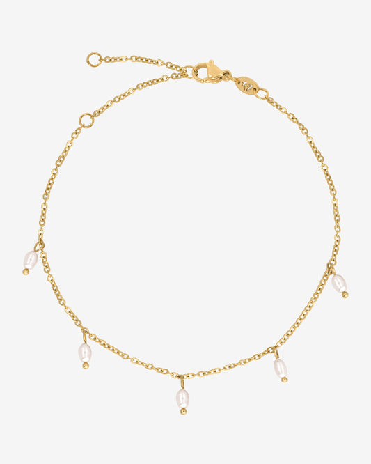 Perla Blanco Cavigliera Oro