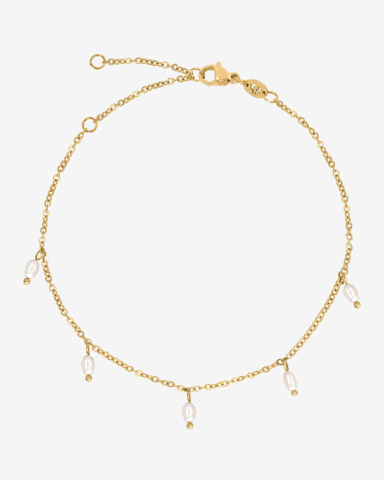 Perla Blanco Cavigliera Oro