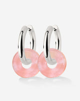 Chunky Peachy Donut Hoop Set Medium Argento